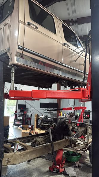 Truck on lift